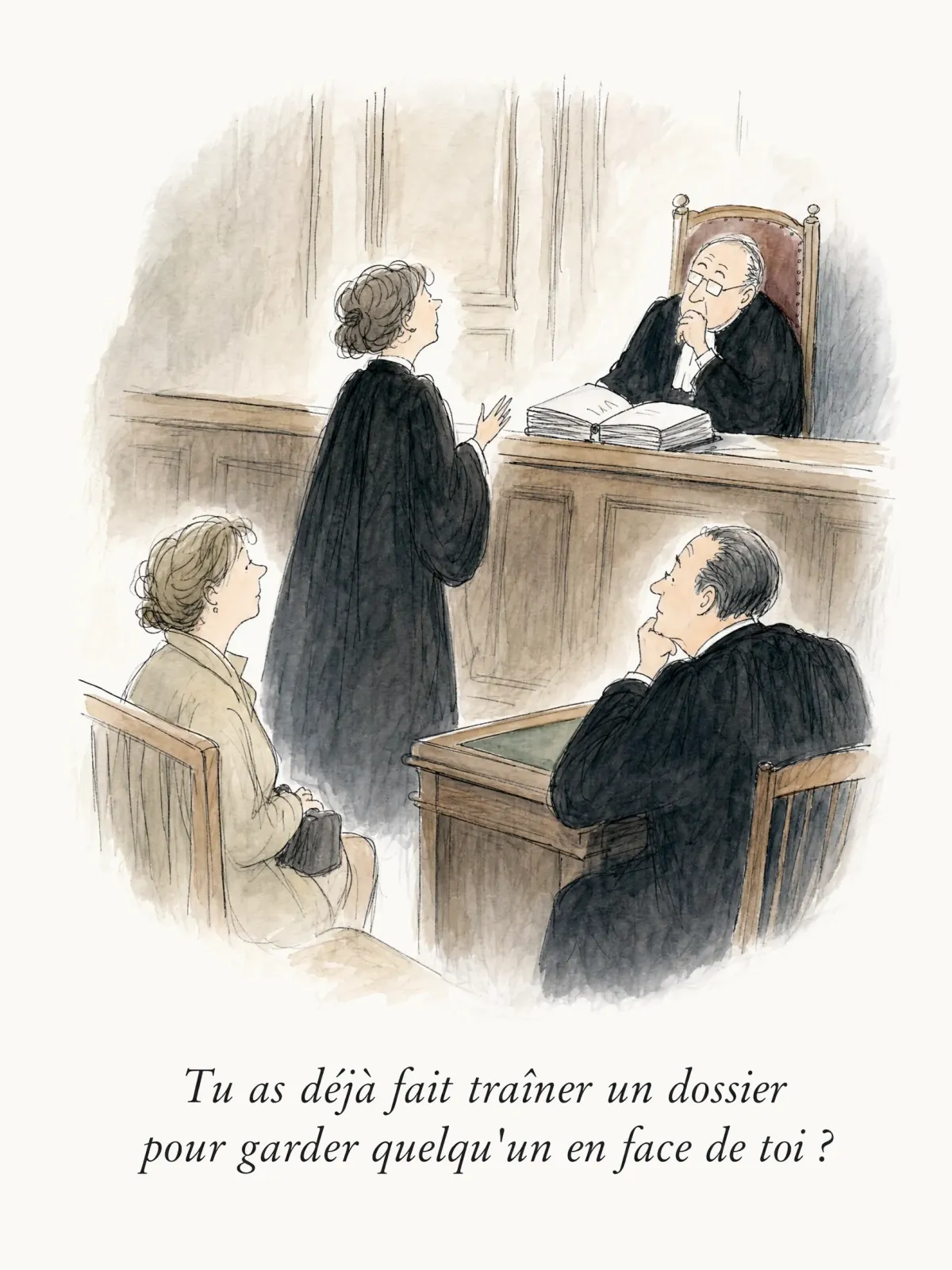 Tu as déjà fait traîner un dossier pour garder quelqu'un en face de toi ?