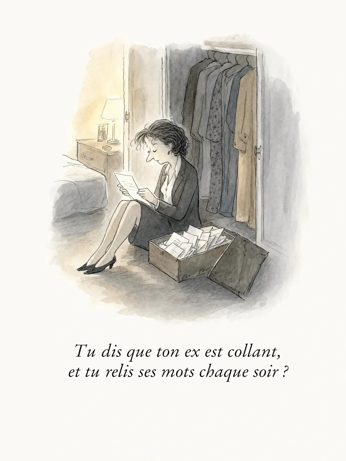 Tu dis que ton ex est collant, et tu relis ses mots chaque soir ?