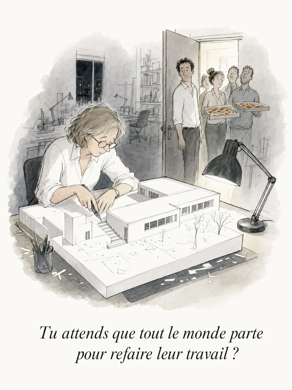Tu attends que tout le monde parte pour refaire leur travail ?