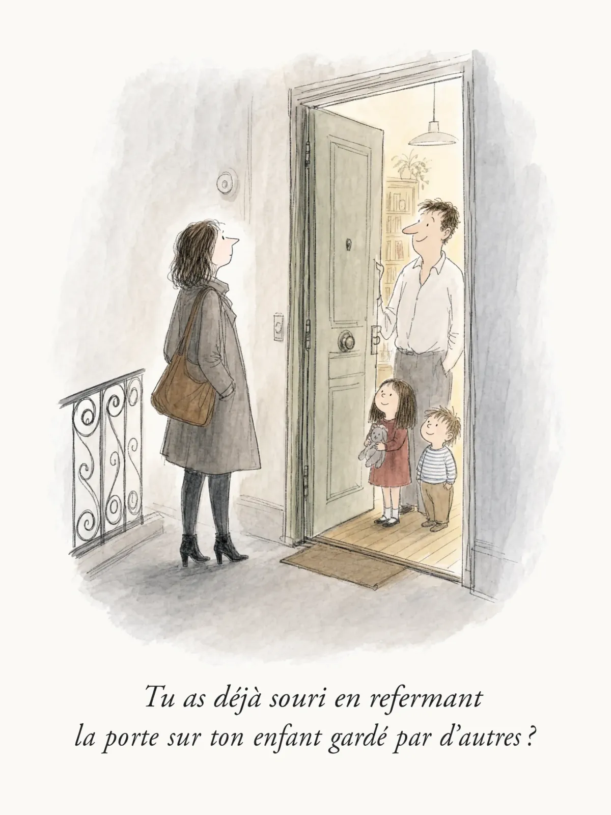 Tu as déjà souri en refermant la porte sur ton enfant gardé par d'autres ?