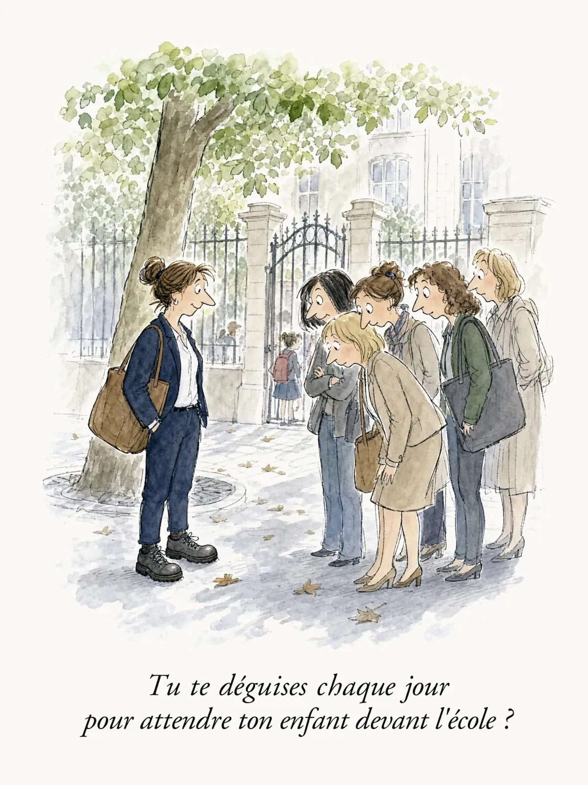 Tu te déguises chaque jour pour attendre ton enfant devant l'école ?