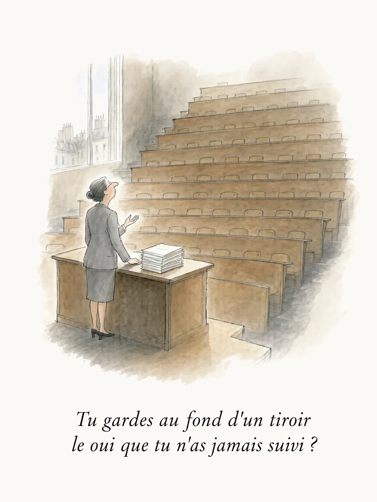 Tu gardes au fond d'un tiroir le oui que tu n'as jamais suivi ?