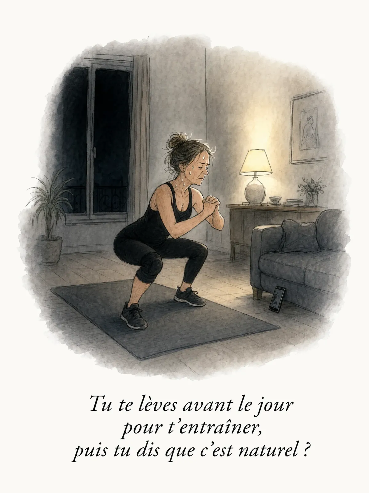 Tu te lèves avant le jour pour t'entraîner, puis tu dis que c'est naturel ?