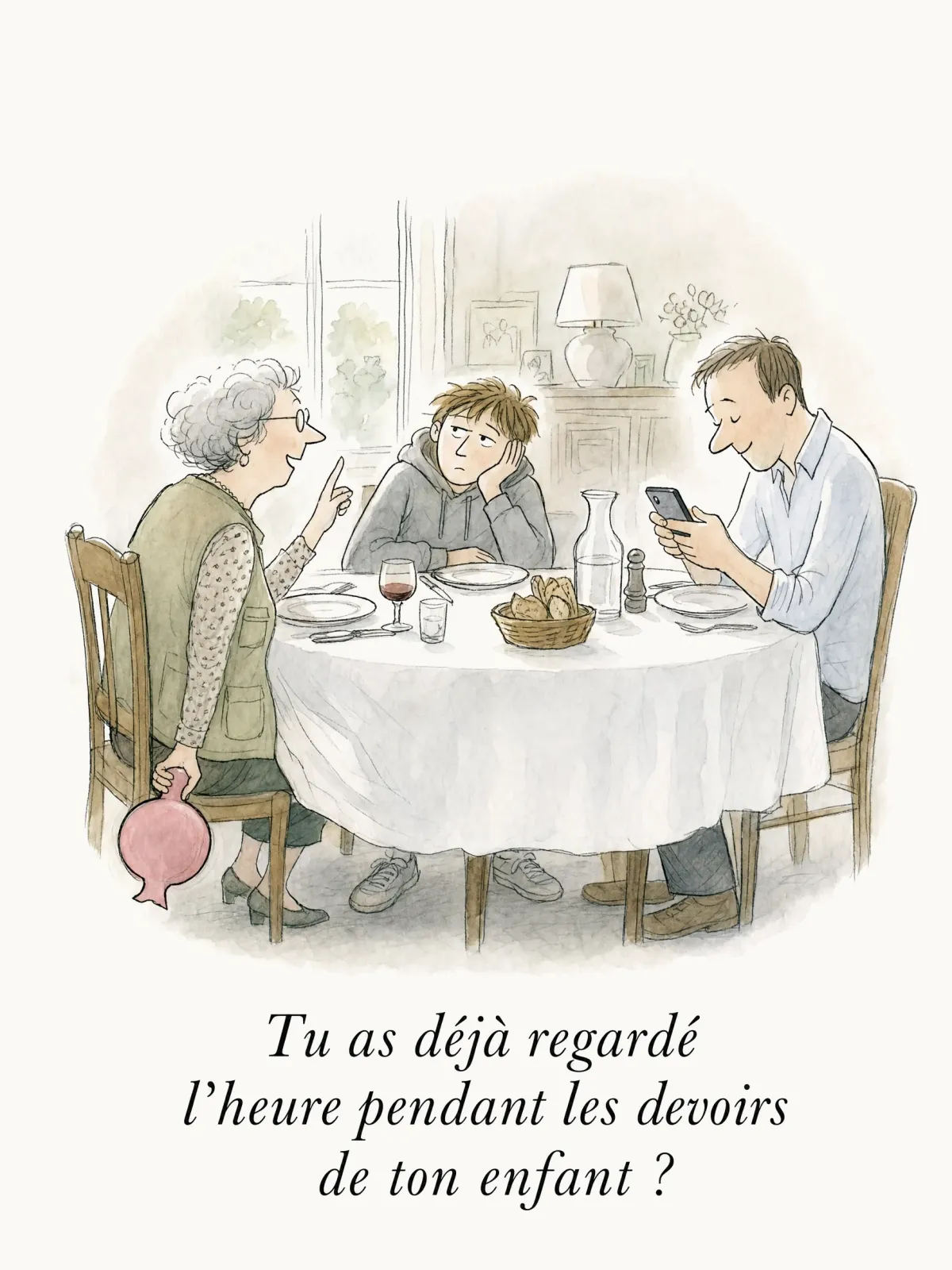 Tu as déjà regardé l'heure pendant les devoirs de ton enfant ?