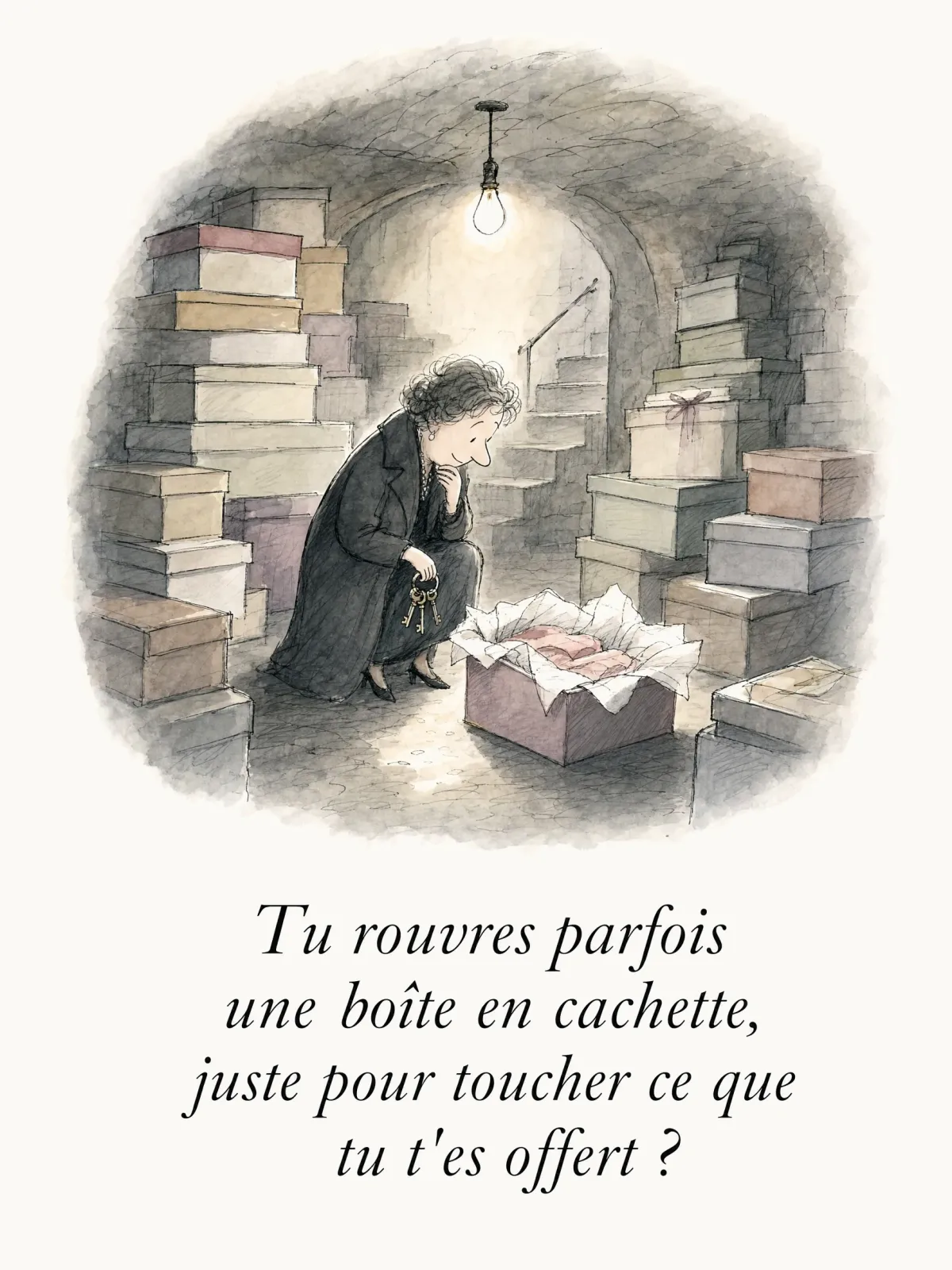 Tu rouvres parfois une boîte en cachette, juste pour toucher ce que tu t'es offert ?