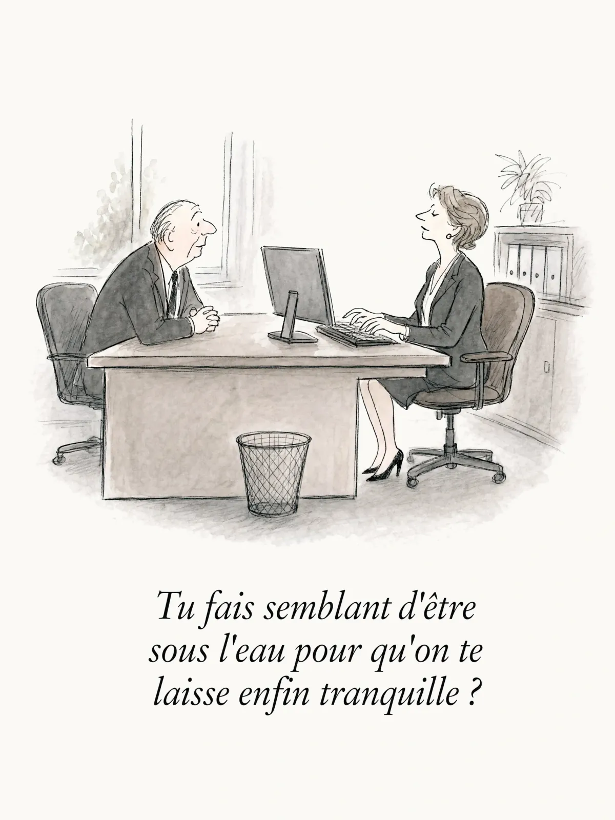 Tu fais semblant d'être sous l'eau pour qu'on te laisse enfin tranquille ?