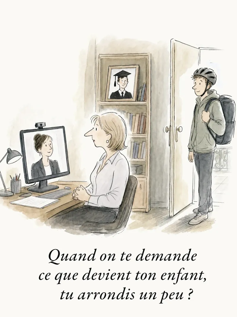 Quand on te demande ce que devient ton enfant, tu arrondis un peu ?