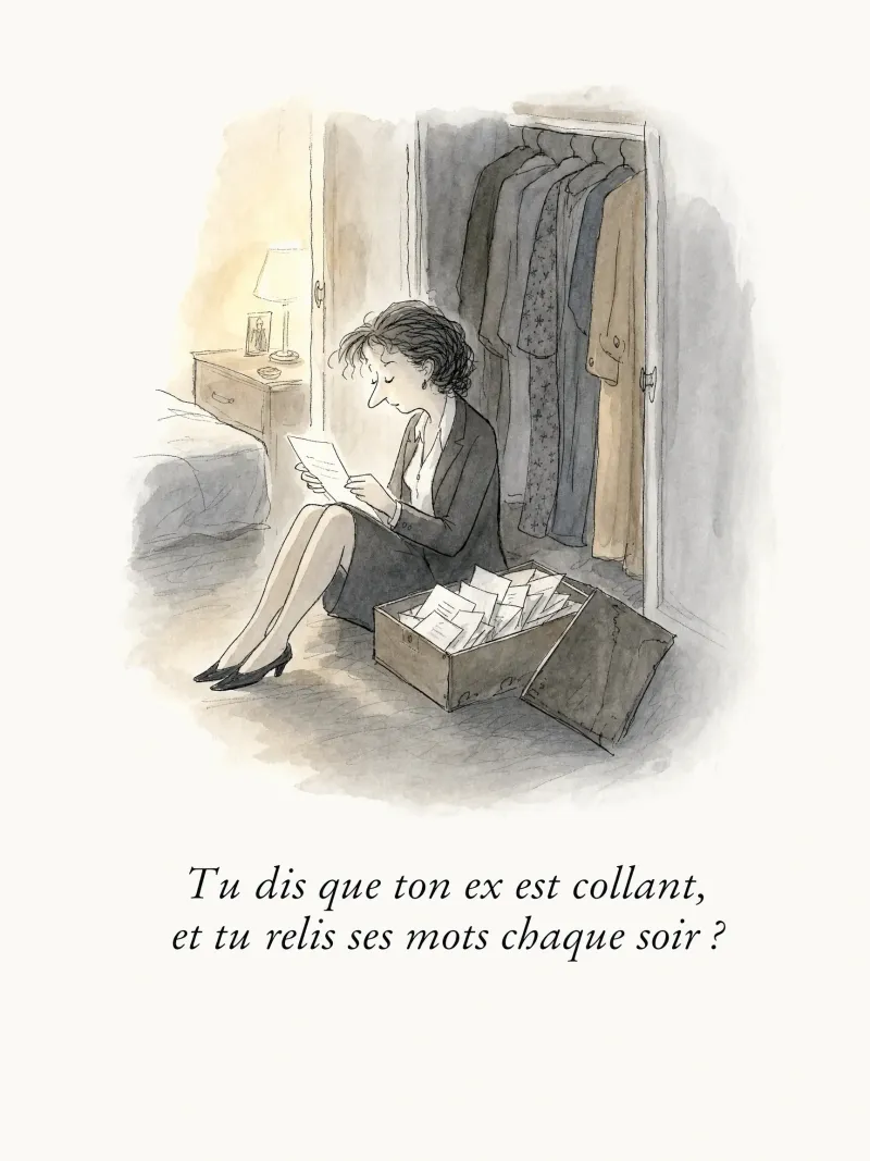 Tu dis que ton ex est collant, et tu relis ses mots chaque soir ?
