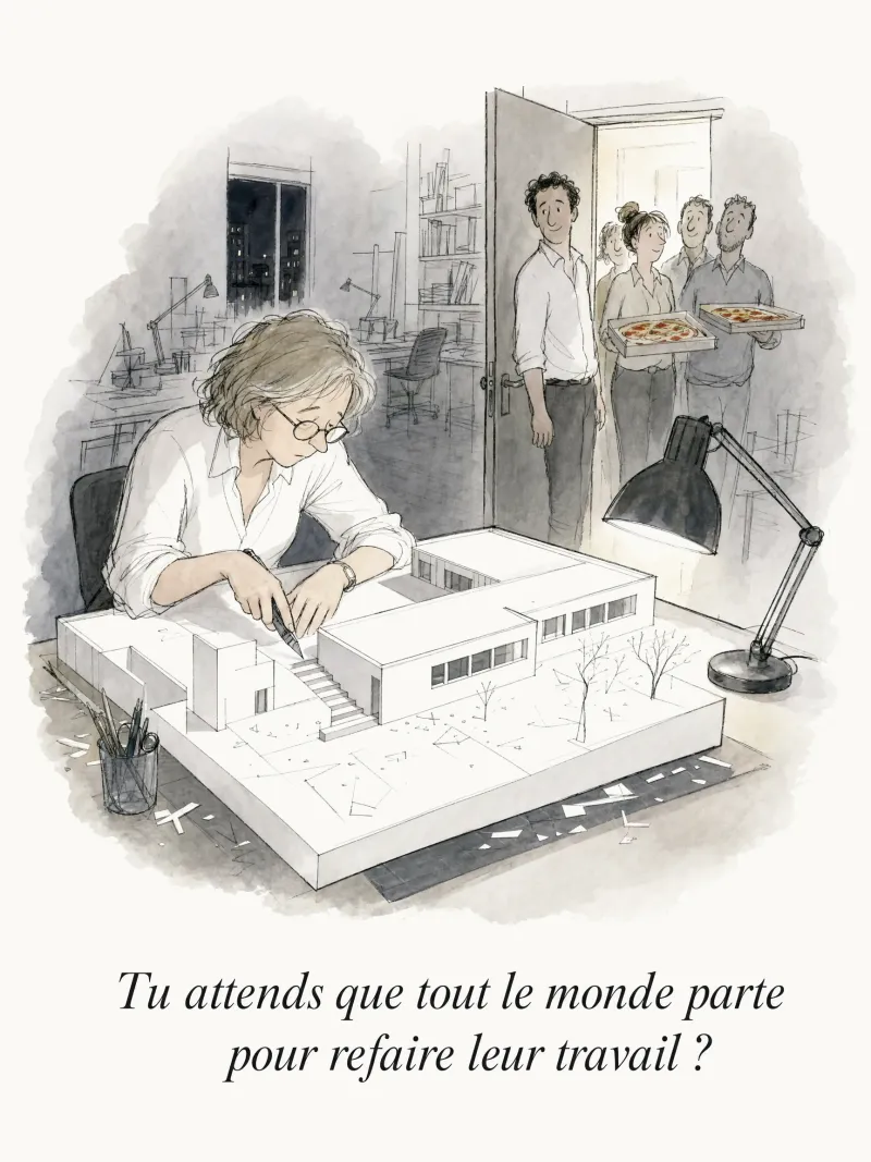 Tu attends que tout le monde parte pour refaire leur travail ?