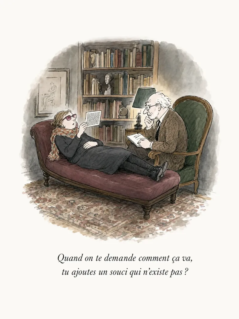 Quand on te demande comment ça va, tu ajoutes un souci qui n'existe pas ?