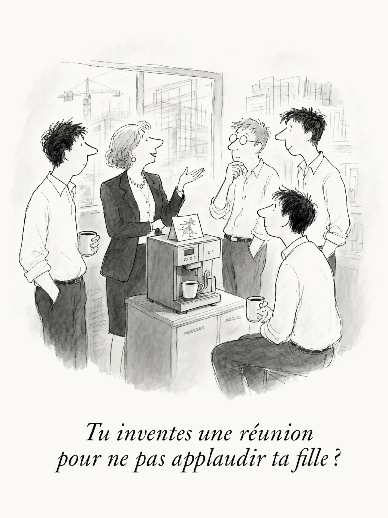 Tu inventes une réunion pour ne pas applaudir ta fille ?