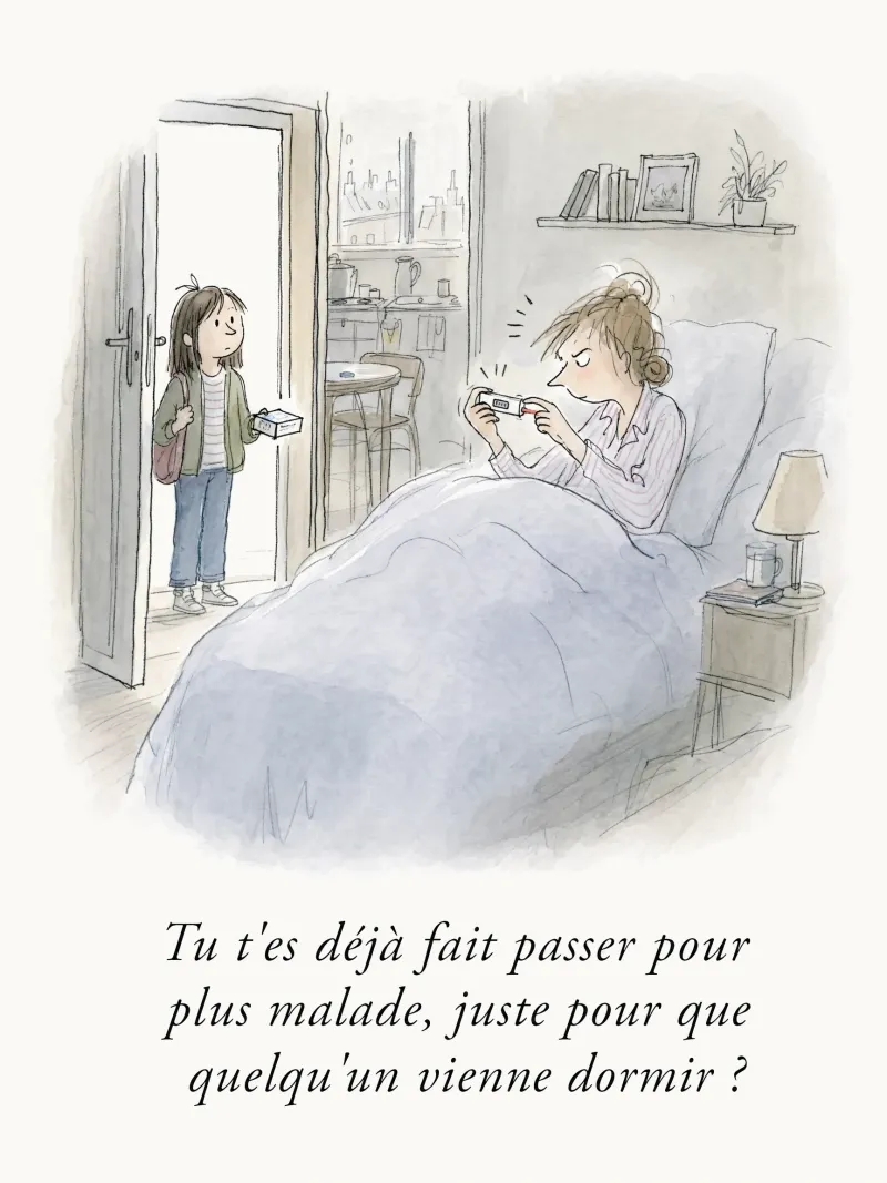 Tu t'es déjà fait passer pour plus malade, juste pour que quelqu'un vienne dormir ?
