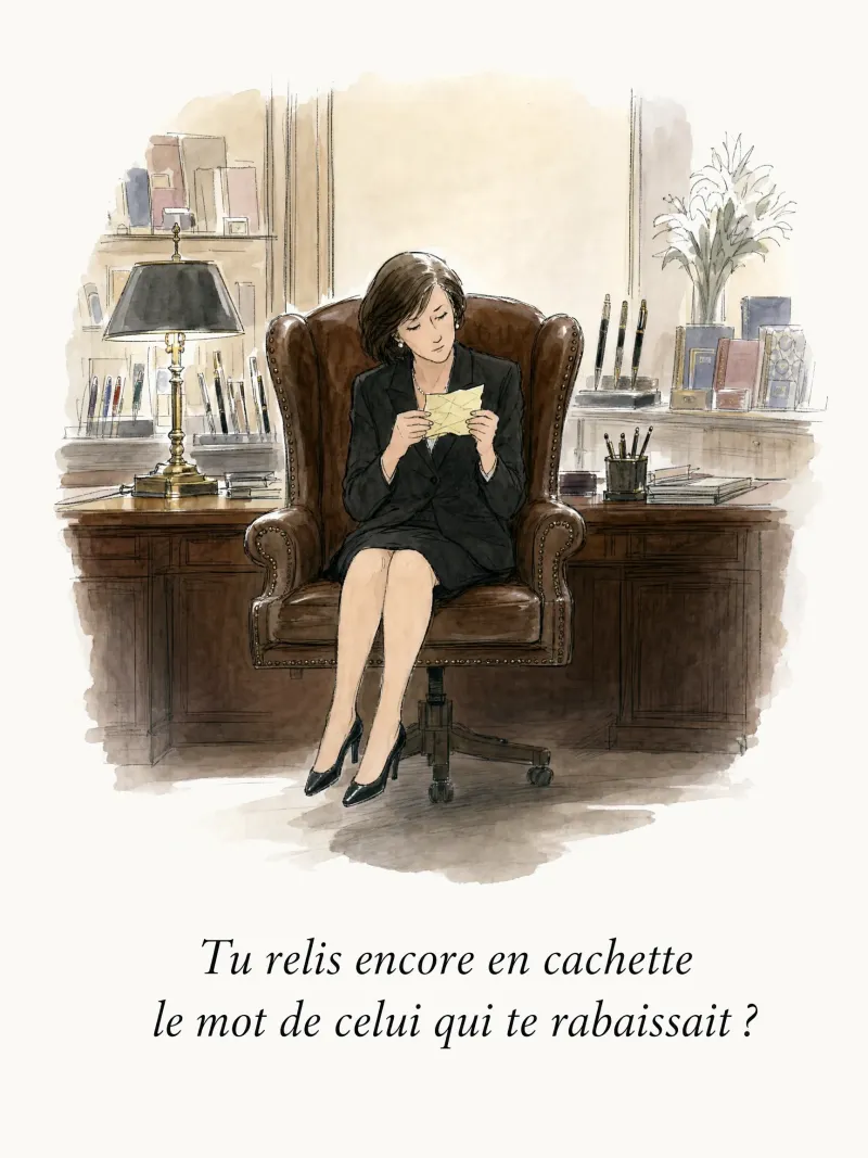 Tu relis encore en cachette le mot de celui qui te rabaissait ?