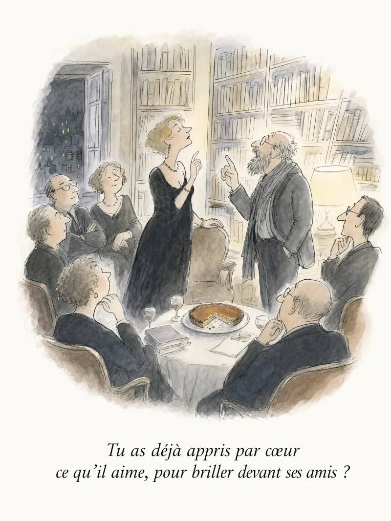 Tu as déjà appris par cœur ce qu'il aime, pour briller devant ses amis ?