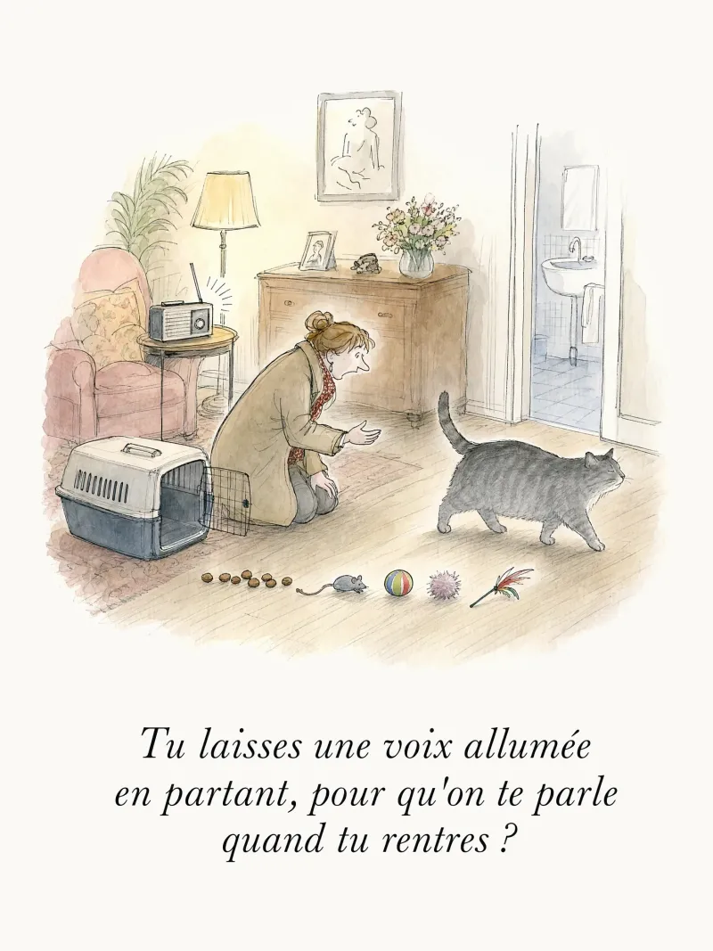 Tu laisses une voix allumée en partant, pour qu'on te parle quand tu rentres ?