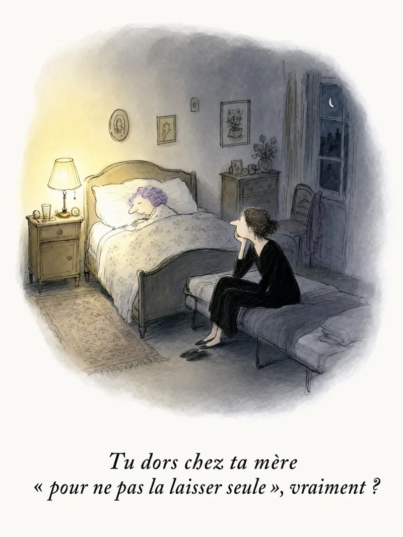 Tu dors chez ta mère « pour ne pas la laisser seule », vraiment ?
